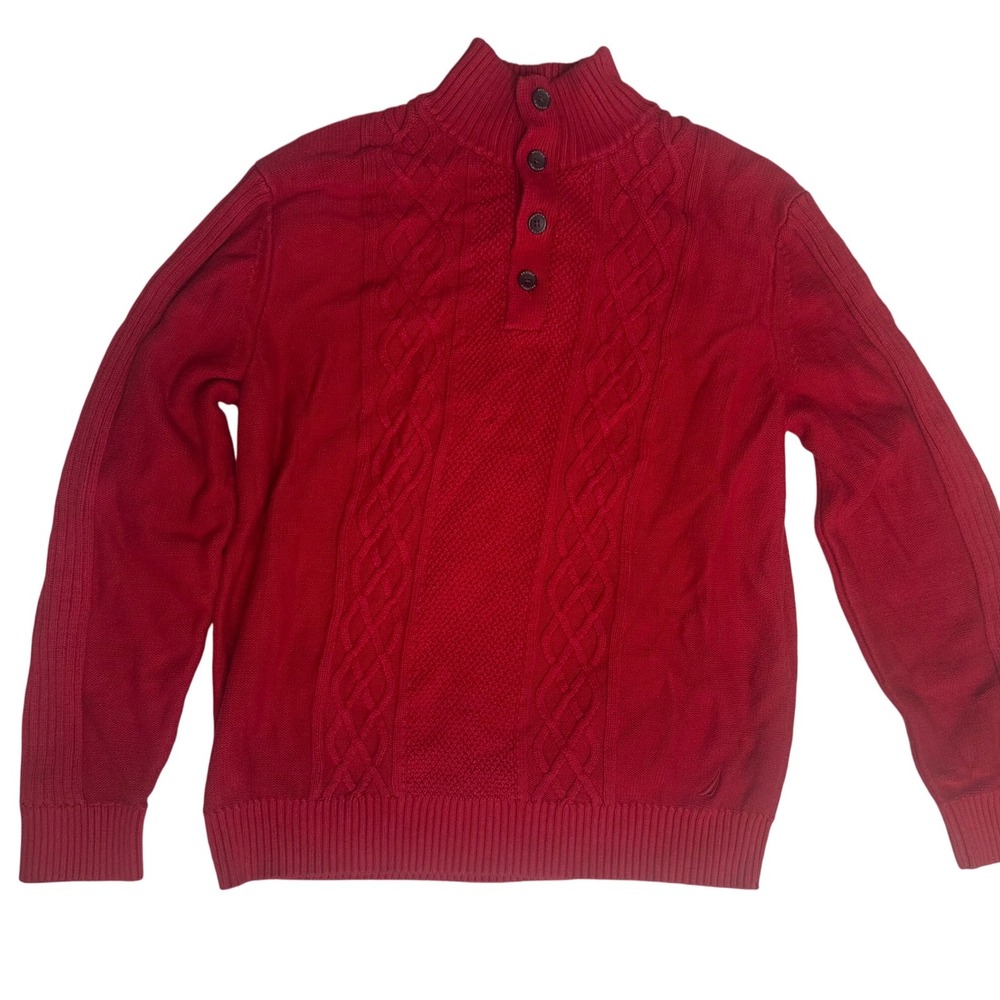 Nautical vintage y2k 90s fisherman nautical preppy cotton knit chunky sweater xl